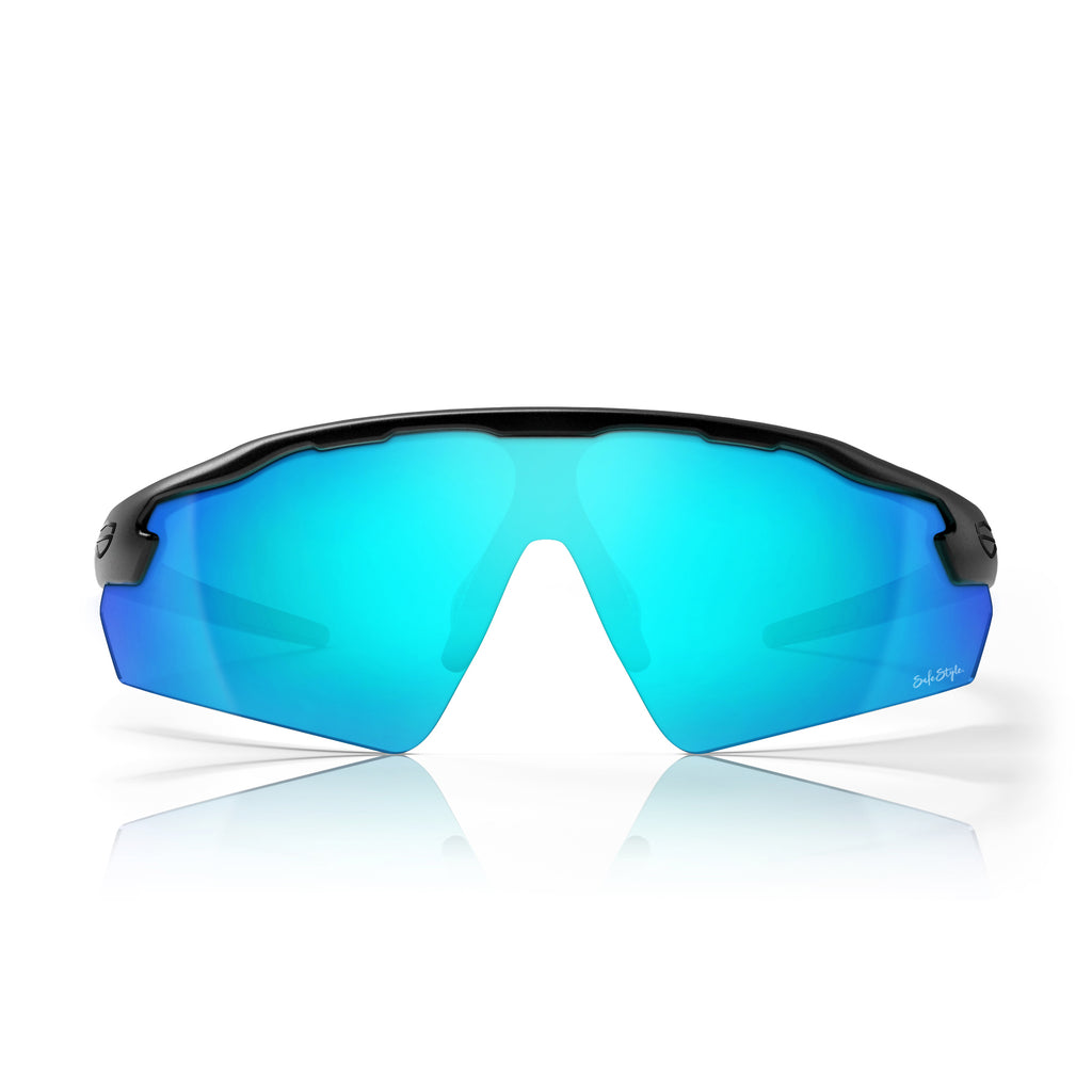 Safestyle Phantoms Matte Black Frame Reflectors Blue Lens