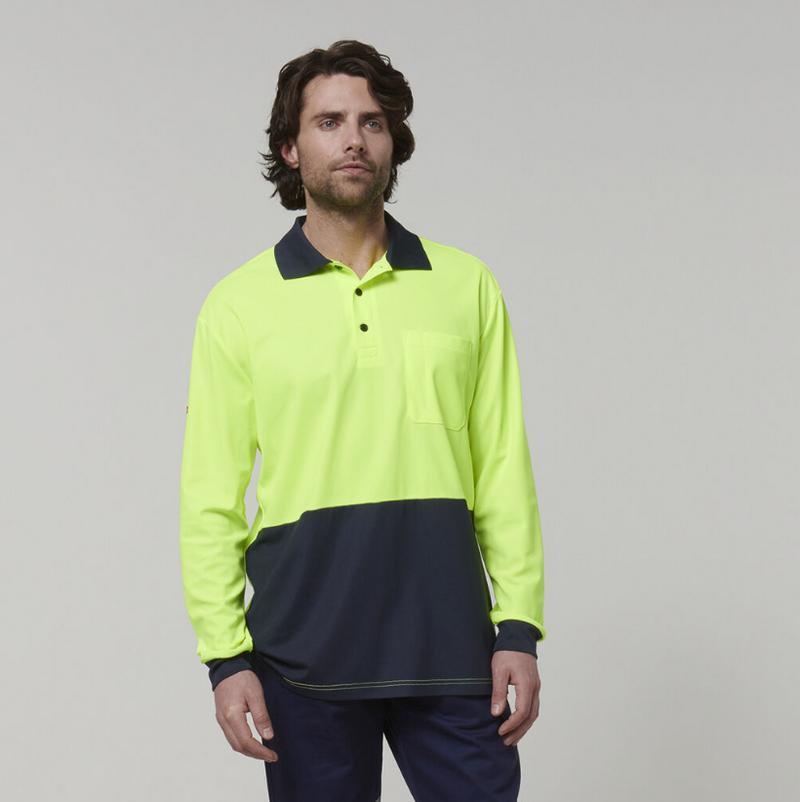 Hard Yakka Core Mens Hi Vis L/S Polo