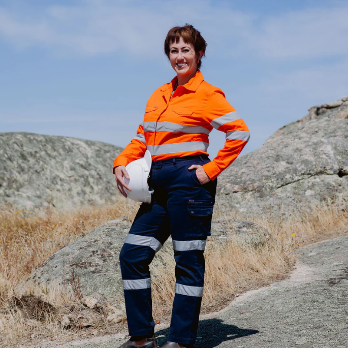 Green Hip Ladies Pants Reflective Cargo