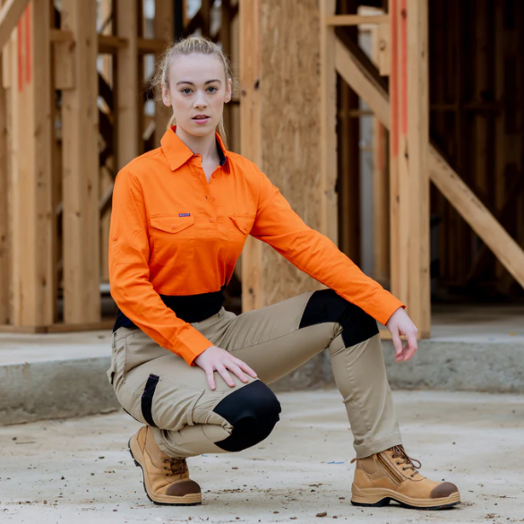 Green Hip Ladies HVis Long Sleeve Shirt