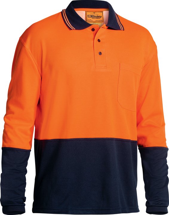 Bisley 2 Tone Hi Vis Polo Shirt L/S