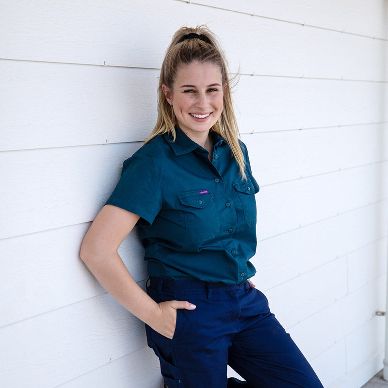 Green Hip Ladies Short Sleeve Shirt