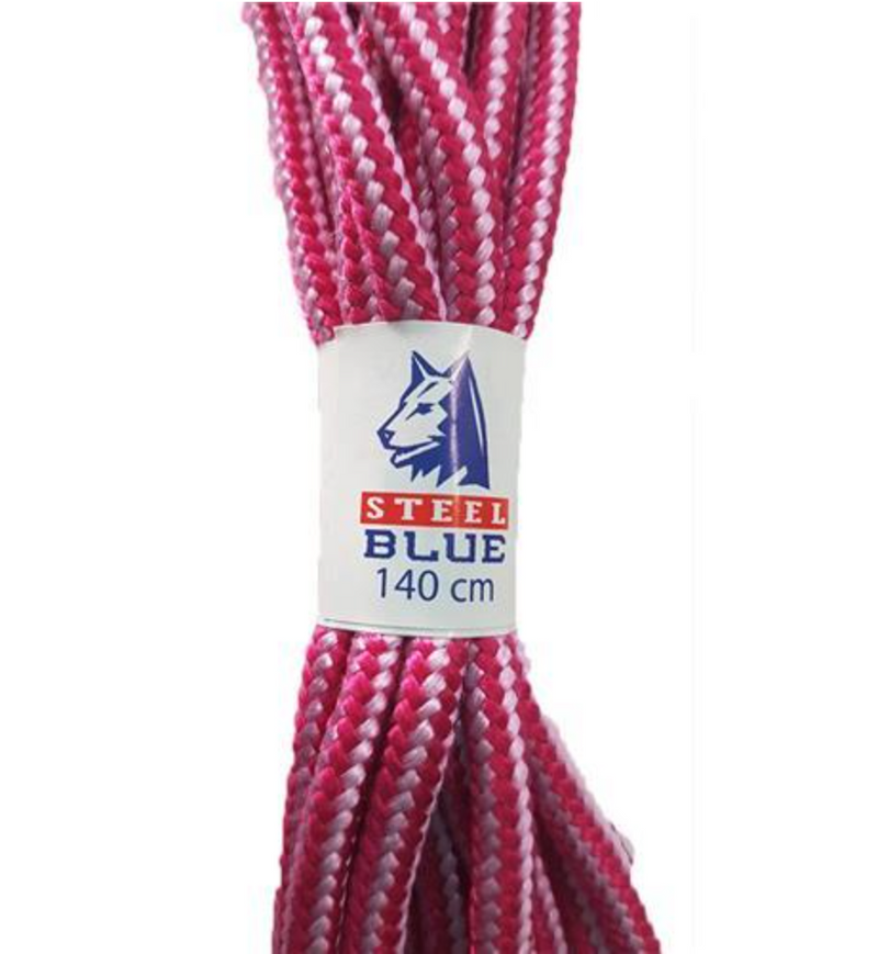 Steel Blue 140cm Nylon Laces Pink