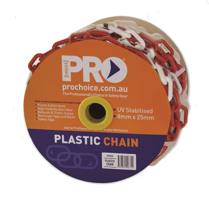 8MM Red/White Chain - 25m