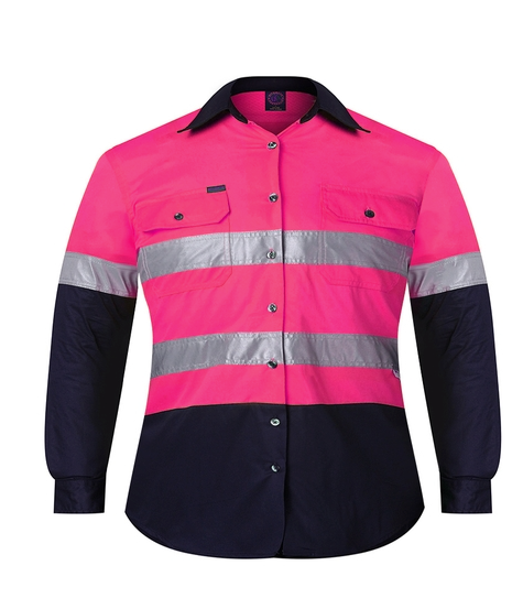 Ritemate Pilbara Kids Hi Vis L/S Taped Shirt